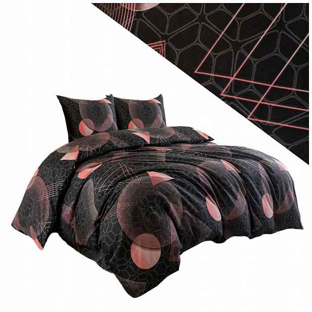 Povlečení 220x200 2 povlaky na polštáře 70x80 hladké Eusebia Home zip geometrické