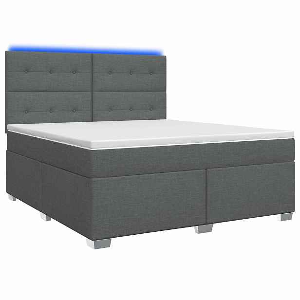 vidaXL Postel boxspring s matrací Tmavě šedá 140 x 200 cm Textil