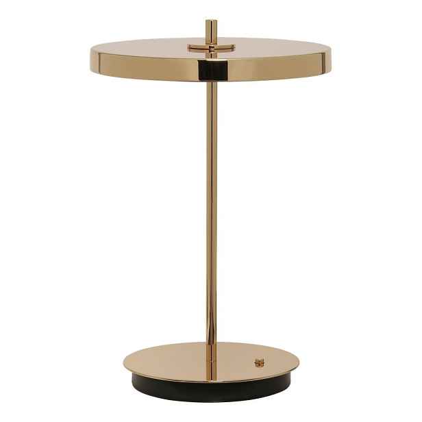 LED stmívatelná stolní lampa ve zlaté barvě s kovovým stínidlem (výška 31 cm) Asteria Move – UMAGE