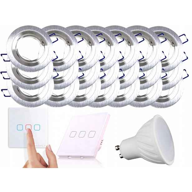 Sada Halogenová Led objímka 21x Vypínač Žárovky