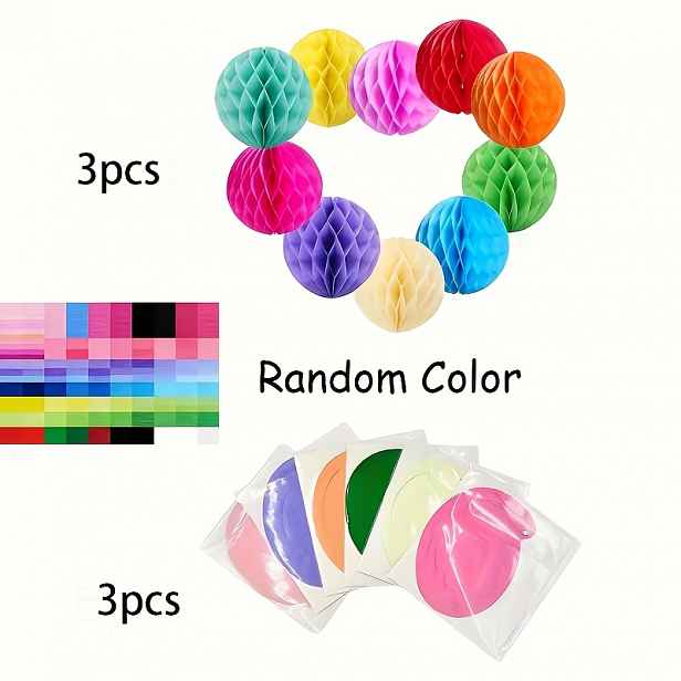 TEMU 6 ks/1 sada Party Swirl Tassel Závěsná girlanda Medové plástve Dekorace luceren, Barevná dekorace stropu na večírky, Perfektní pro Vánoce, Nový