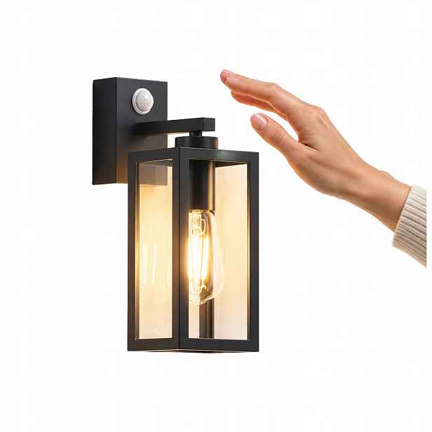 Venkovní nástěnné svítidlo s pohybovým senzorem E27 IP65 Antracit K-Bright