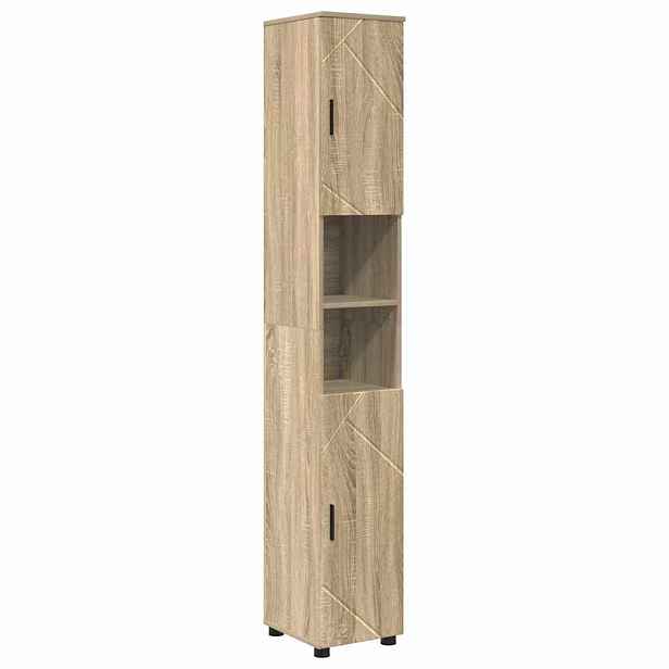 vidaXL Koupelnová skříň s úložištěm Sonoma dub 30 x 35 x 192 cm