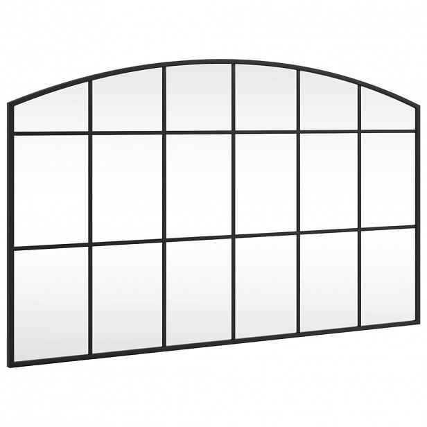 vidaXL Nástěnné zrcadlo černé 100 x 60 cm oblouk železo