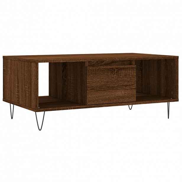 vidaXL Konferenční stolek hnědý dub 90 x 50 x 36,5 cm kompozitní dřevo
