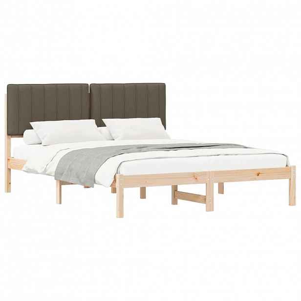 vidaXL Rám postele s čalouněným čelem Taupe 150 x 200 cm