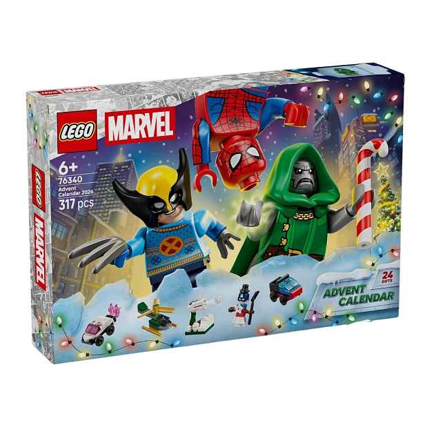 Adventní Kalendář 2026 Lego Marvel 317 Kostek 6 Figurek 24 Okének