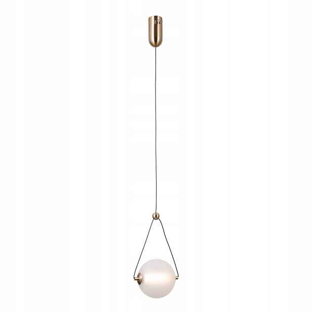 Italux Rastia závěsná Led lampa 6W 3000K zlatá opálová koule Ø15