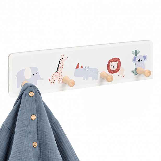 Relaxdays VĚŠÁK Vícebarevný dětský 4-háčky 10x38 cm