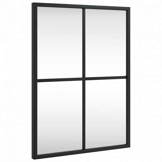vidaXL Nástěnné zrcadlo černé 30 x 40 cm obdélník železo