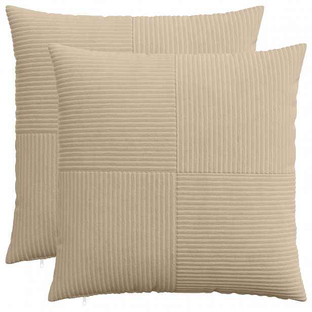 vidaXL Povlak na polštář 2 pcs ALMELO Taupe 55 x 55 cm manšestr