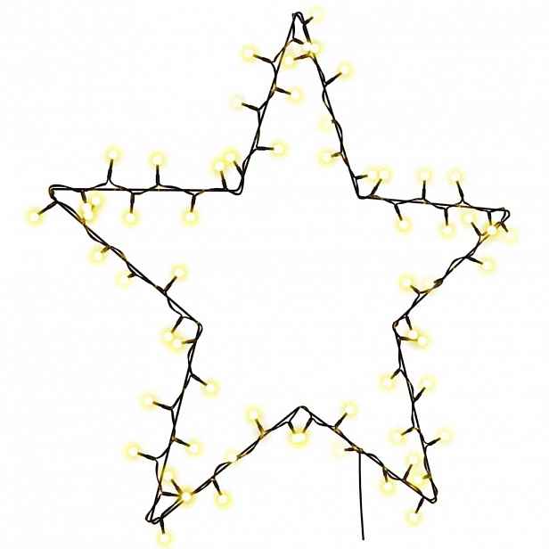 vidaXL Vánoční osvětlení hvězda silueta 80 LED teplá bílá