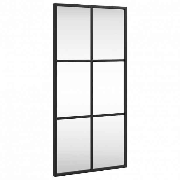vidaXL Nástěnné zrcadlo černé 30 x 60 cm obdélník železo