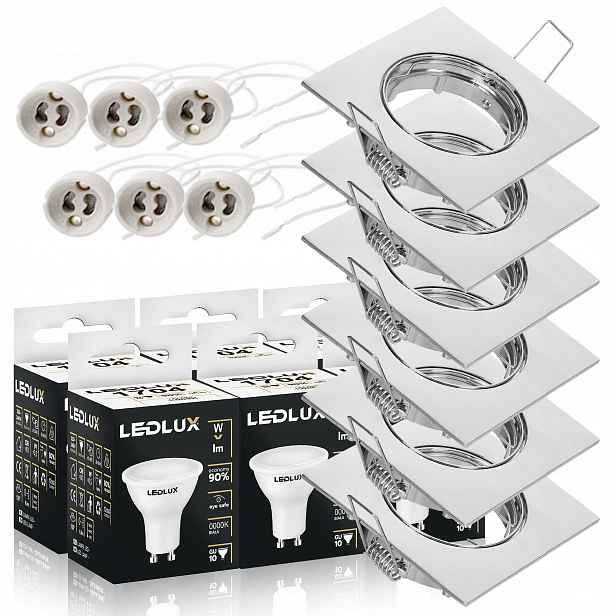 6x Halogenové stropní svítidlo Ruchoma žárovka GU10 12W Premium sada