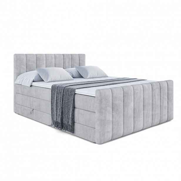 ALTDECOR POSTEL boxspring OTTA-Z KING – 200 x 200 – H3/H4 – světle šedá