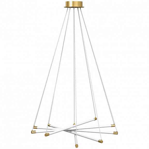 HOMCOM LED STROPNÍ SVÍTIDLO, 50 W, 5 nastavitelných světelných trubic, nastavitelné, zlatá + bílá
