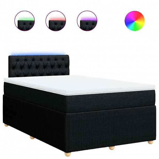 vidaXL Box spring postel s matrací černá 120x190 cm textil