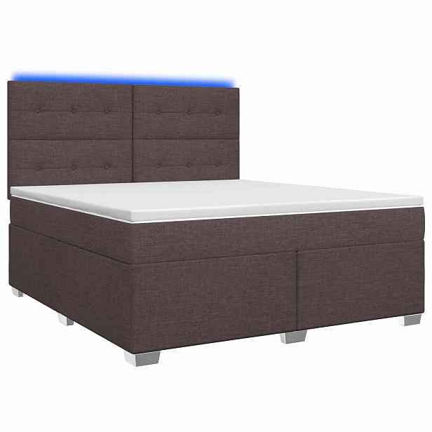 vidaXL Postel boxspring s matrací Tmavě hnědá 140 x 200 cm Textil