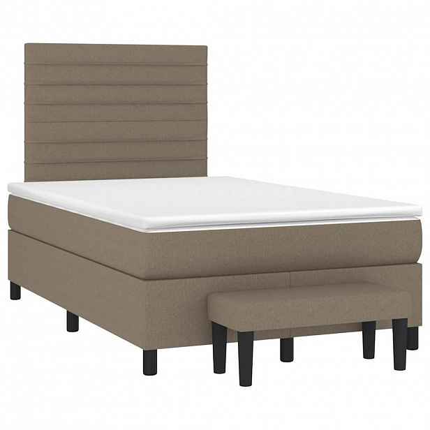 vidaXL Box spring postel s matrací taupe 120x190 cm textil