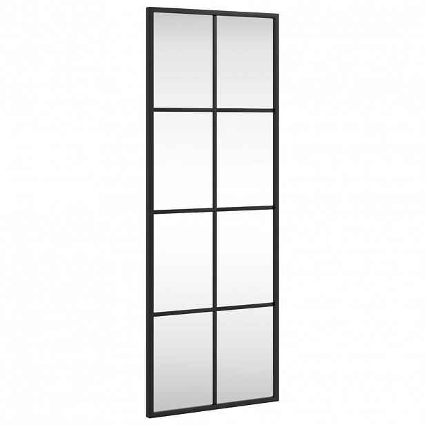vidaXL Nástěnné zrcadlo černé 30 x 80 cm obdélník železo