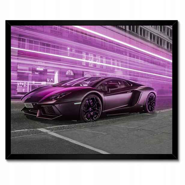 Plakáty v rámu 50x40 Fialové sportovní auto