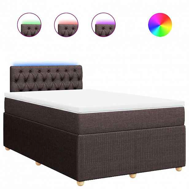 vidaXL Box spring postel s matrací tmavě hnědá 120x190 cm textil
