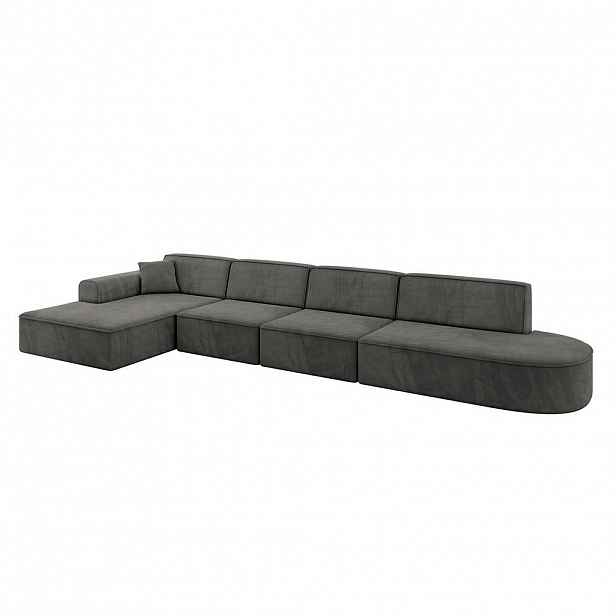 ALTDECOR ROHOVÁ SEDACÍ SOUPRAVA s otomanem vlevo IREA-L3-v3 – 412 × 165 × 77 cm, ecru