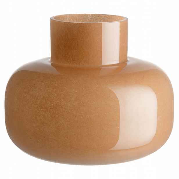 Dekorativní Váza Sklo 16 CM, Průměr 19 CM, Oranžová