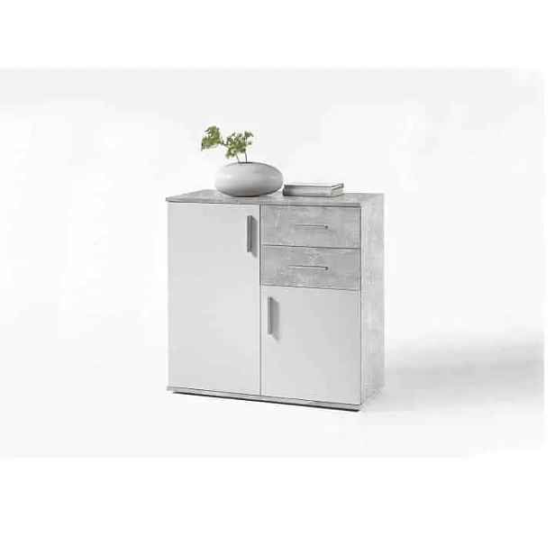 Tempo Kondela Komoda POPPY 4 - bílá / beton