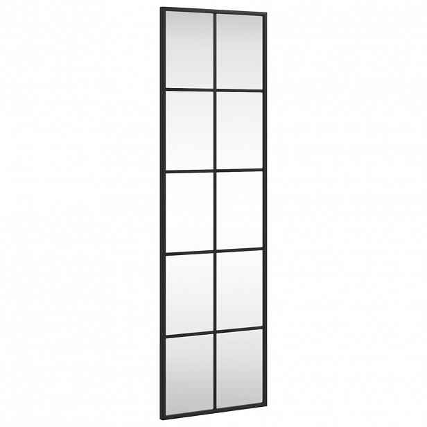 vidaXL Nástěnné zrcadlo černé 30 x 100 cm obdélník železo