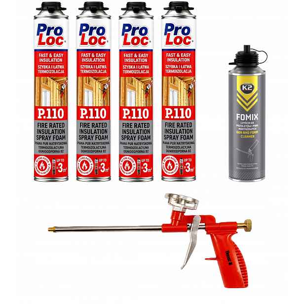 x4 Pur pěna Termoizolační protipožární stříkací pěna ProLoc P110