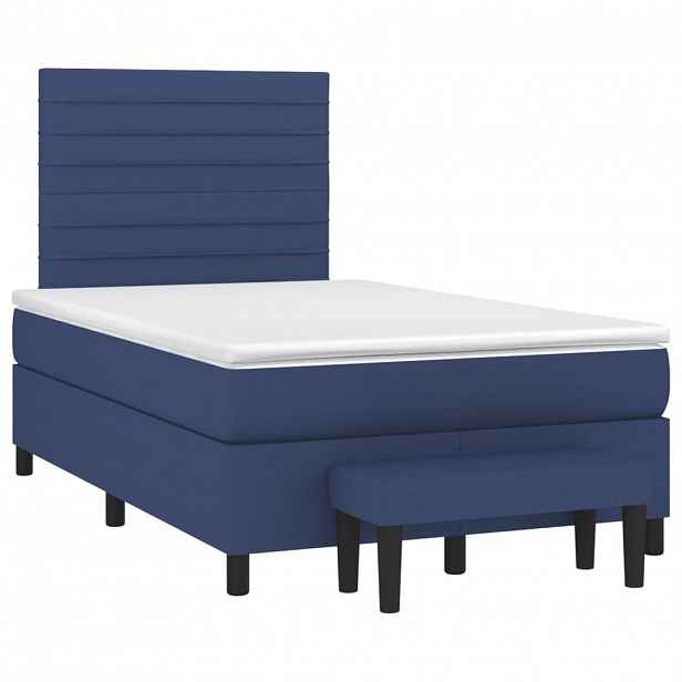 vidaXL Box spring postel s matrací černá 120x190 cm textil