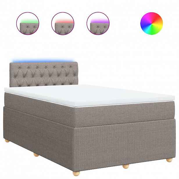 vidaXL Box spring postel s matrací taupe 120x190 cm textil