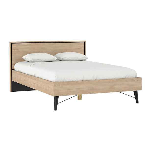Dvoulůžková postel v dekoru dubu s roštem 140x200 cm v přírodní barvě Ry – Tvilum