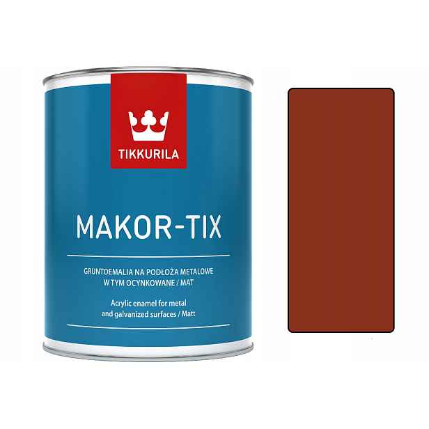 Makortix barva na střechu, pozink 3L Červený oxidový Tikkurila