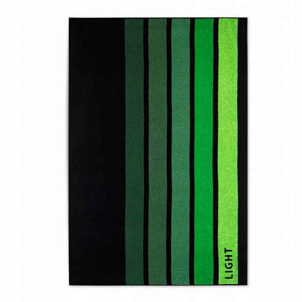 Plážový ručník 100x160 Light zelený, černý, froté pruhy 380 g/m2