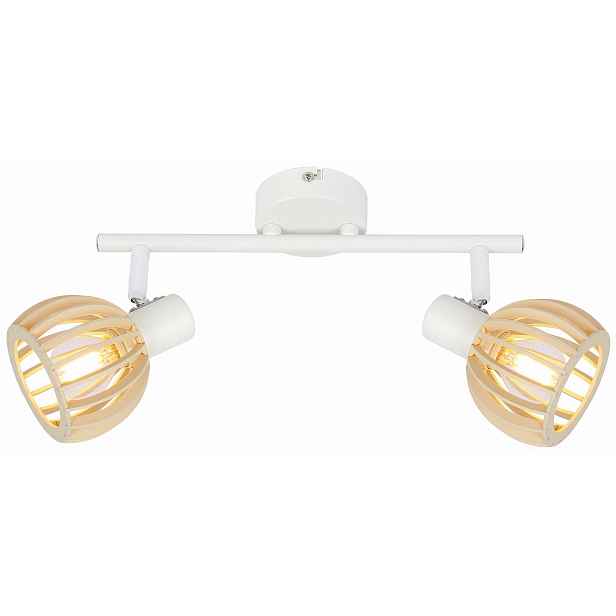 Stropní svítidlo/nástěnné svítidlo bílé dřevěné stínítka dvojité 43 cm Candellux