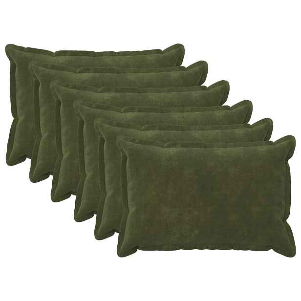 vidaXL Polštář s polštářem HOUTEN 6 ks Zelená Mikrovláknová fleece