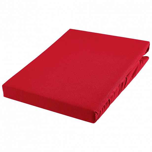 Novel ELASTICKÉ PROSTĚRADLO, žerzej, červená, 90-100/200-220 cm