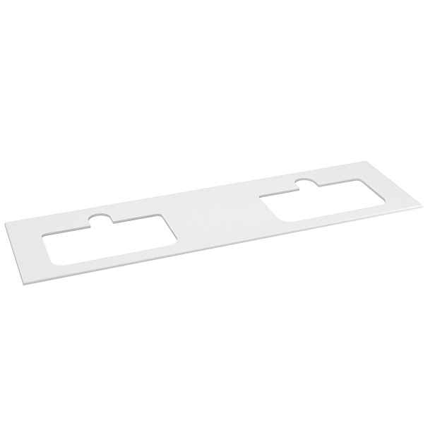 Sapho BRAHEA deska rockstone se 2 otvory 181x51,5cm (80+20+80cm), bílá mat