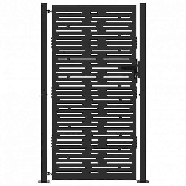vidaXL Zahradní brána Černá 110 x 205 cm Práškově lakovaná ocel