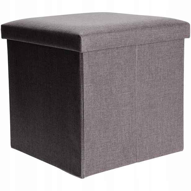 Sedák S Úložným Prostorem Šedý Taburet 38 X 38 X 38 CM 2 V 1