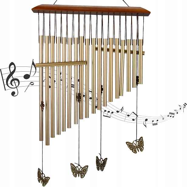 Velké větrné zvonky 80 cm kovové zvonky 18 velkých vnějších trubek
