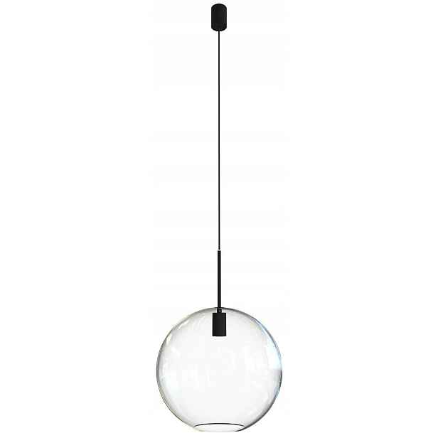 Závěsná lampa Sphere M Černé skleněné stínítko 1xE27 35 cm Stropní Svítidlo Dům