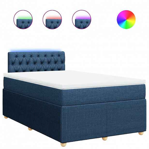 vidaXL Box spring postel s matrací černá 120x190 cm textil