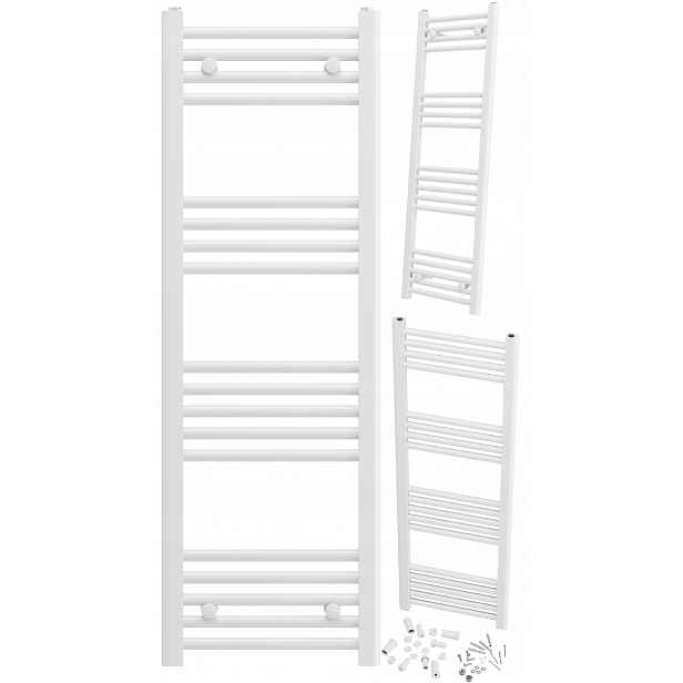 Koupelnový Radiátor Bílý Žebříkový 40x120 cm Montáž 180° Radiátor Breno