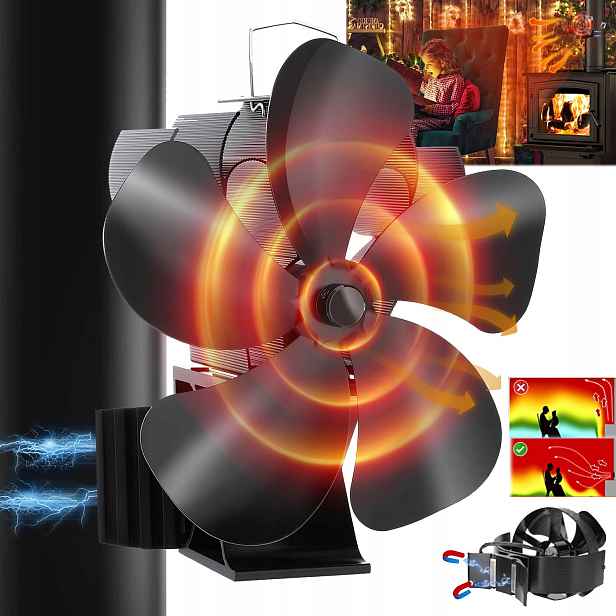 Magnetický Krbový Ventilátor Je Vhodný Pro Kamna/krby Na Opalování
