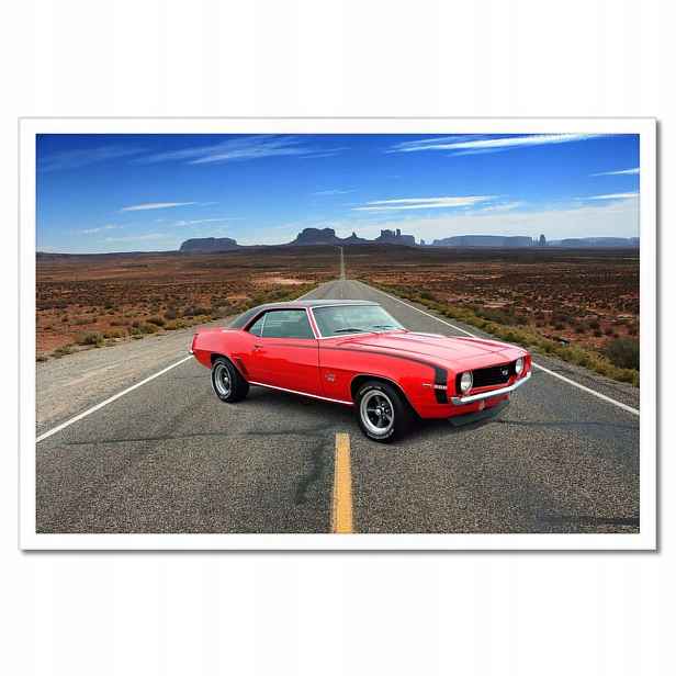 Plakáty v rámu 60x40 Červený Chevrolet Ss