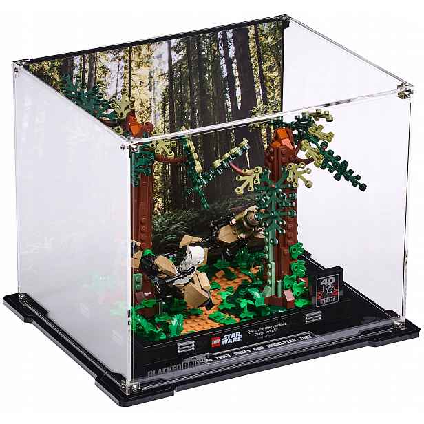 Vitrína s pozadím Blacked Brick pro Lego Star Wars 75353 Pronásledování přes Endor