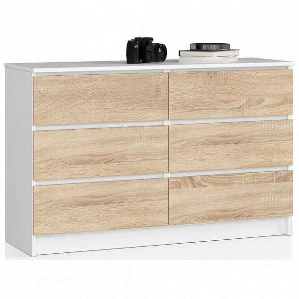 RAUMHIRSCH FURNITURE KOMODA bílá, dub Sonoma 77/120/40